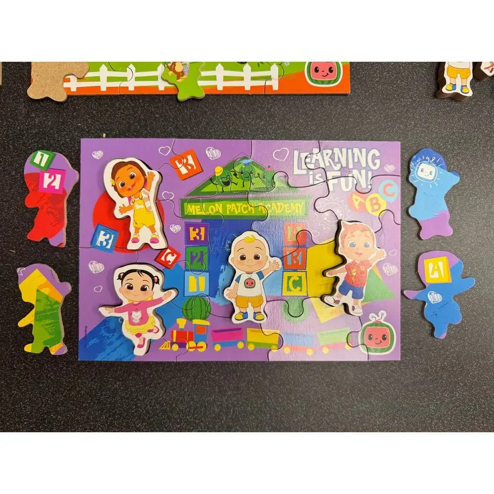 Cocomelon Set of 4 Puzzles by Moonbug Wooden Jigsaw Pre-school Age